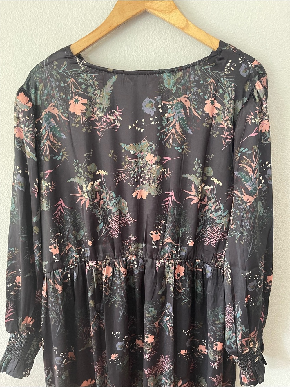 Me by Jennie Garth Woven Maxi Dress Size XLP Black Floral - Picture 5 of 13